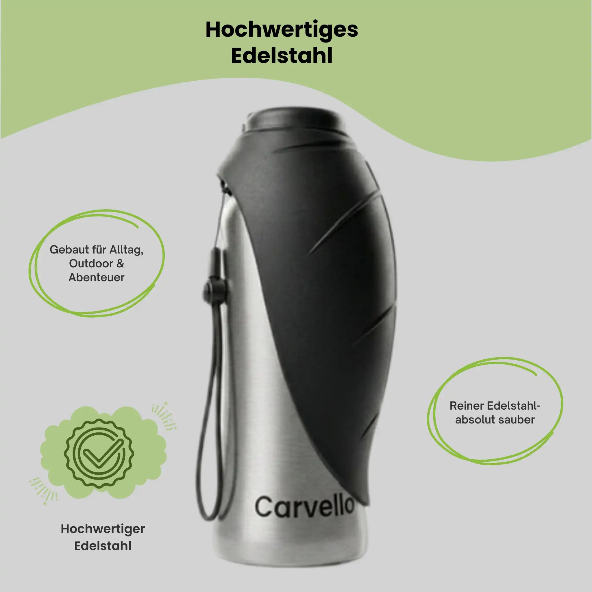 TravelBuddy | Edelstahl Trinkflasche für Unterwegs